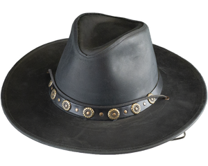 Henschel Dakota Cowhide Leather Western Hiker Hat