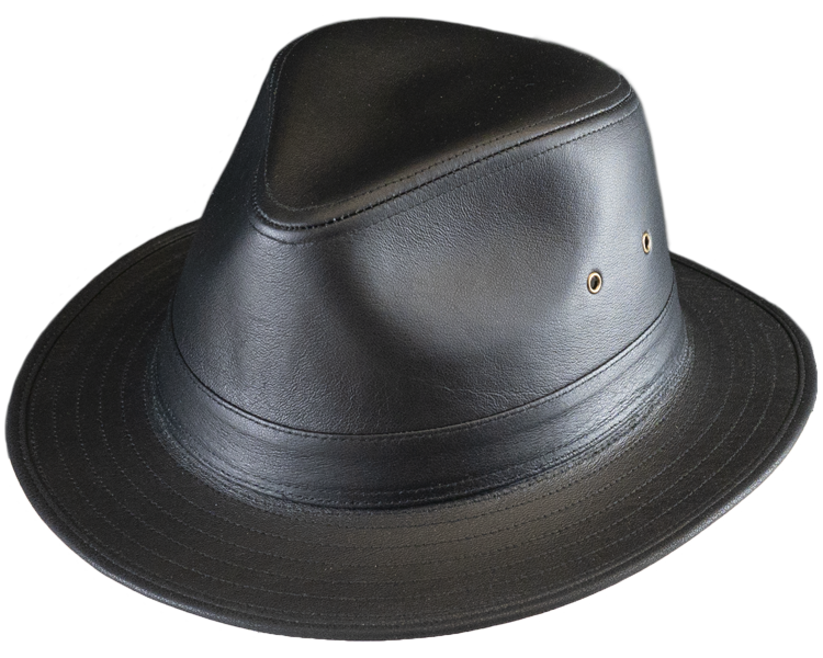 Stylish Henschel Leather Fedora Hat