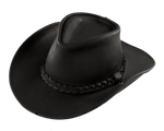 Black Leather Cowboy Hat