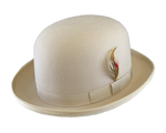 Beige Bowler Hat
