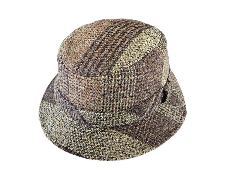 Italian Made Bucket Hat With Patchwork Pattern